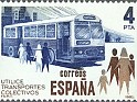 Spain - 1980 - Utilice Transportes Colectivos - 4 PTA - Brown & Blue - Autobús - Edifil 2561 Michel SPA 2453 - 0